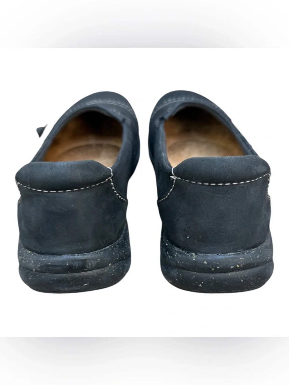 Clarks Collection Women’s 8 Roseville Sky Black Leather Slip-On Loafers